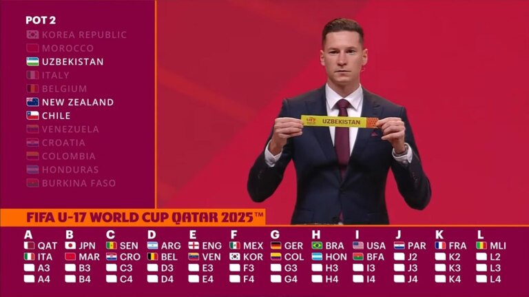 O‘zbekiston U-17 terma jamoasining Jahon chempionatidagi raqiblari ma’lum bo‘ldi
