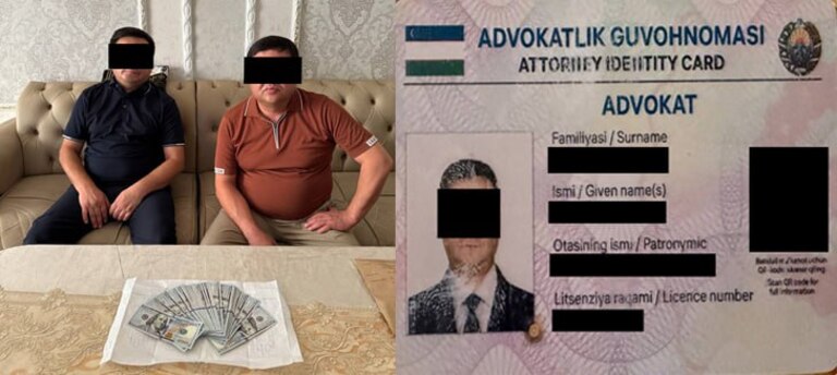Toshkentda ichki ishlar mansabdori niqobi ostidagi advokat va uning sherigi qo‘lga olindi