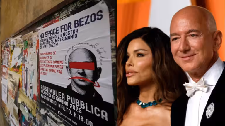 “Bezosga bu yerda joy yo‘q”: Venetsiyada Jeff Bezos va Loren Sanchesning to‘yiga qarshi noroziliklar boshlandi