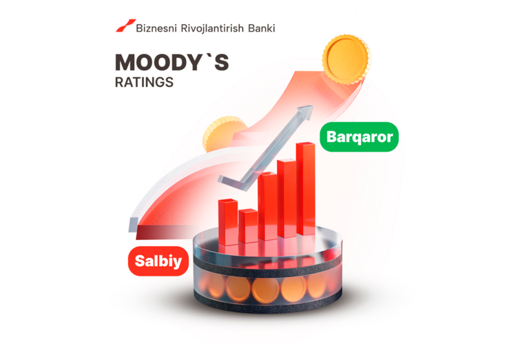 Moody’s “Бизнесни ривожлантириш банки” рейтингларини “салбий”дан “барқарор”га ўзгартирди